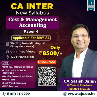 CA Inter New Syllabus Cost & Management Accounting by SJC Institute